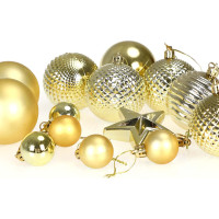 Vánoční závěsné baňky na stromeček ESTRELLA 66 kusů - zlaté
