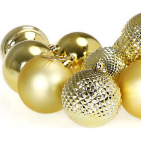 Vánoční závěsné baňky na stromeček ESTRELLA 66 kusů - zlaté