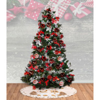 Vánoční baňky na stromeček - 5 druhů - 30 ks - 8 cm - červené - průhledné