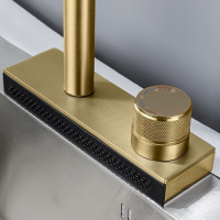 Kuchyňská baterie se sprchou REA CONOR - broušená zlatá