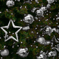 Vánoční baňky na stromeček - 5 druhů - 30 ks - 8 cm - stříbrné - průhledné