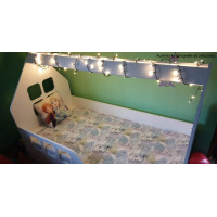 Dětská domečková postel KIDHOUSE se šuplíkem - sonoma - pravá - 140x70 cm