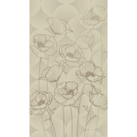 Designový závěs - Béžové květiny - 140x245 cm