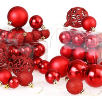 Vánoční závěsné baňky na stromeček REGALO 100 ks - červené