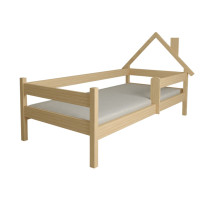 Dětská domečková postel z masivu borovice SÁRA - 200x90 cm - přírodní