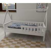 Dětská domečková postel z masivu borovice TEA - 200x90 cm - bílá