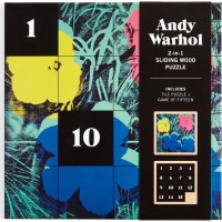 GALISON Posuvné dřevěné puzzle Andy Warhol: Květiny 2v1 (16 dílků)