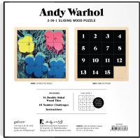 GALISON Posuvné dřevěné puzzle Andy Warhol: Květiny 2v1 (16 dílků)