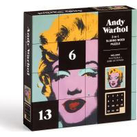 GALISON Posuvné dřevěné puzzle Andy Warhol: Marilyn 2v1 (16 dílků)