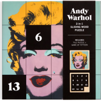 GALISON Posuvné dřevěné puzzle Andy Warhol: Marilyn 2v1 (16 dílků)