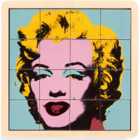 GALISON Posuvné dřevěné puzzle Andy Warhol: Marilyn 2v1 (16 dílků)