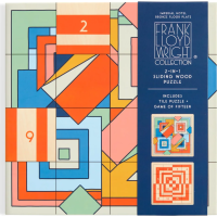 GALISON Posuvné dřevěné puzzle Frank Lloyd Wright: Imperial Hotel 2v1 (16 dílků)