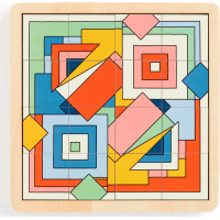 GALISON Posuvné dřevěné puzzle Frank Lloyd Wright: Imperial Hotel 2v1 (16 dílků)