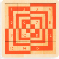 GALISON Posuvné dřevěné puzzle Frank Lloyd Wright: Imperial Hotel 2v1 (16 dílků)