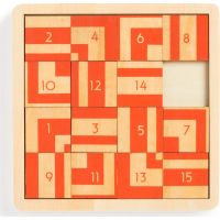 GALISON Posuvné dřevěné puzzle Frank Lloyd Wright: Imperial Hotel 2v1 (16 dílků)
