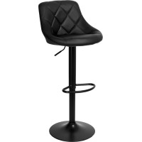 Barová židle CYDRO BLACK - černá - ekokůže