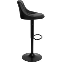 Barová židle CYDRO BLACK - černá - ekokůže