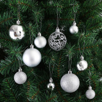 Vánoční závěsné baňky na stromeček REGALO 100 ks - stříbrný