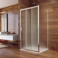 Sprchový kout LIMA - obdélník - chrom/sklo Point - trojdílné posuvné dveře