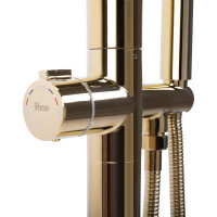 Podlahová vanová baterie REA CLARK se sprchou - zlatá lesklá