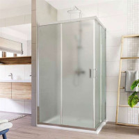 Sprchový kout LIMA - obdélník - chrom/sklo Point - posuvné dveře - rohový vstup