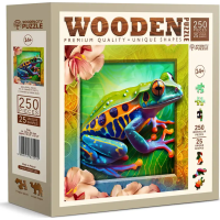 WOODEN CITY Dřevěné puzzle Barevná žabka 250 dílků EKO