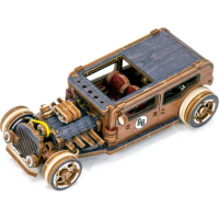 WOODEN CITY 3D puzzle Automobil Hot Rod Limitovaná edice 142 dílů