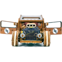 WOODEN CITY 3D puzzle Automobil Hot Rod Limitovaná edice 142 dílů
