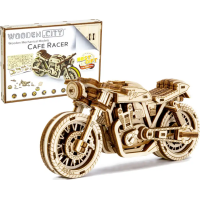 WOODEN CITY 3D puzzle Motorka Café Racer 85 dílů