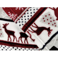 Deka NOVEL 150x200 cm - jeleni a vločky - modrá/červená/bílá