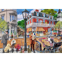 WOODEN CITY Dřevěné puzzle Hlavní ulice 2v1, 505 dílků EKO