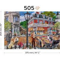 WOODEN CITY Dřevěné puzzle Hlavní ulice 2v1, 505 dílků EKO