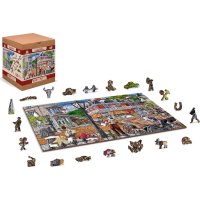 WOODEN CITY Dřevěné puzzle Hlavní ulice 2v1, 505 dílků EKO