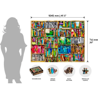 WOODEN CITY Dřevěné puzzle Knihovna 2v1, 4000 dílků
