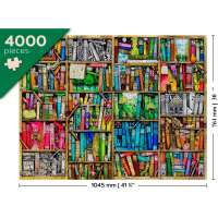 WOODEN CITY Dřevěné puzzle Knihovna 2v1, 4000 dílků