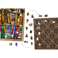 WOODEN CITY Dřevěné puzzle Knihovna 2v1, 4000 dílků