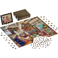 WOODEN CITY Dřevěné puzzle Přání v knihkupectví 2v1, 4000 dílků