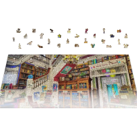 WOODEN CITY Dřevěné puzzle Přání v knihkupectví 2v1, 4000 dílků