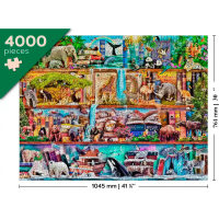 WOODEN CITY Dřevěné puzzle Úžasné království zvířat 2v1, 4000 dílků