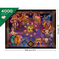 WOODEN CITY Dřevěné puzzle Zvěrokruh 2v1, 4000 dílků