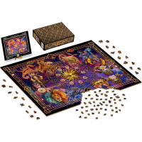 WOODEN CITY Dřevěné puzzle Zvěrokruh 2v1, 4000 dílků