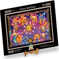 WOODEN CITY Dřevěné puzzle Zvěrokruh 2v1, 4000 dílků