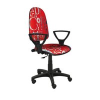 Dětská otočná židle BRENDA - TEXT červená