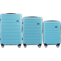 Moderní cestovní kufry BULK - set S+M+L - světle modré - TSA zámek