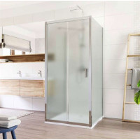 Sprchový kout na stěnu LIMA - 100x100x100 cm - chrom/sklo Point - posuvné dveře