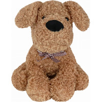 Zarážka do dveří CALM DOG 23 cm - Pejsek s mašlí - hnědý