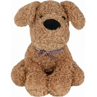 Zarážka do dveří CALM DOG 23 cm - Pejsek s mašlí - hnědý