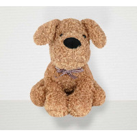 Zarážka do dveří CALM DOG 23 cm - Pejsek s mašlí - hnědý