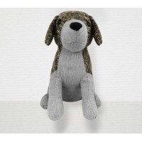 Zarážka do dveří CALM DOG 23 cm - Pejsek - šedý/hnědý