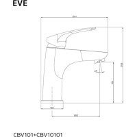 Umyvadlová stojánková baterie EVE s click/clack zátkou s přepadem - chromová